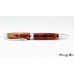 Ballpoint pen custom made with red malle burl material and chrome trim
