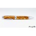 Unique olive wood ballpoint pen custom made with chrome and satin trim