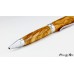 Unique olive wood ballpoint pen custom made with chrome and satin trim