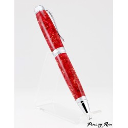 Handmade ballpoint pen with custom wood material and chrome trim