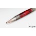 Custom ballpoint twist pen with deep red mesh resin