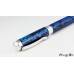 Beautiful handcrafted fountain pen with stunning blue abalone and rhodium trim