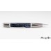 Stunning color on a custom ballpoint pen handcrafted with gun metal trim