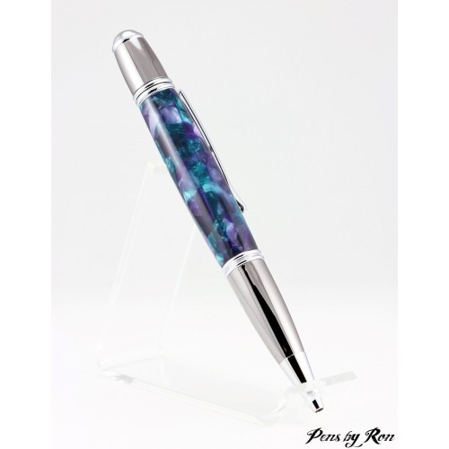 Unique custom resin on a twist to open quality handcrafted ballpoint pen
