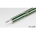 Custom roller ball pen with alternating MOP and green abalone stripes