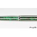 Custom roller ball pen with alternating MOP and green abalone stripes