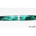Deep green swirled resin on a handcrafted ballpoint pen with chrome accents