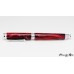 Beautiful red mesh resin on a handcrafted fountain pen with chrome accents