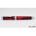 Beautiful red mesh resin on a handcrafted fountain pen with chrome accents