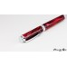 Beautiful red mesh resin on a handcrafted fountain pen with chrome accents