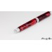 Beautiful red mesh resin on a handcrafted fountain pen with chrome accents