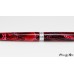 Beautiful red mesh resin on a handcrafted fountain pen with chrome accents