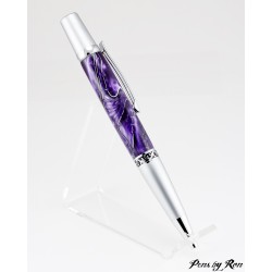Custom twist to open ballpoint pen with a unique resin