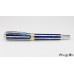Beautiful Striped Abalone Roller Ball Pen with Rhodium and Gold Accents