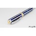 Beautiful Striped Abalone Roller Ball Pen with Rhodium and Gold Accents