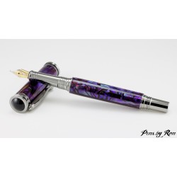 Custom Abalone Fountain Pen with Black Titanium Accents