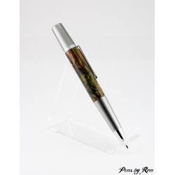 Stunning Resin on a Twist to Open Ballpoint Pen with Titanium Accents