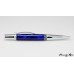 Chrome and satin ballpoint pen handcrafted with stunning blue abalone shell