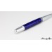 Chrome and satin ballpoint pen handcrafted with stunning blue abalone shell