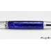 Chrome and satin ballpoint pen handcrafted with stunning blue abalone shell