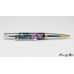 Unique swirled resin handcrafted ballpoint pen with gold and chrome accents