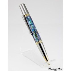 Twist to open handcrafted pen with stunning Paua abalone material