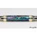 Beautifully shaped ballpoint twist pen with stunning abalone material and gold trim