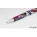 Chrome and satin ballpoint twist pen with a hand poured resin