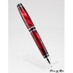 Stunning red mesh resin on a twist to open handmade ballpoint pen