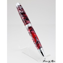 Stunning hand poured resin on a handcrafted ballpoint pen with chrome accents