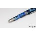 Sparkling diamond infused acrylic handmade rollerball pen with black titanium accents