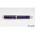 Beautiful purple abalone handmade rollerball pen with chrome accents