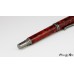 Custom made fountain pen with a fiery red resin and gunmetal accents