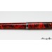Custom made fountain pen with a fiery red resin and gunmetal accents