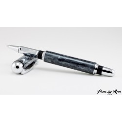 Chrome handcrafted roller ball pen with a custom diamond resin