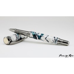 Stunning custom resin on a handcrafted roller ball pen