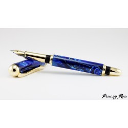 Custom handcrafted fountain pen with a beautiful mesh resin