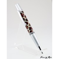 Unique giraffe pattern resin on a custom ballpoint pen