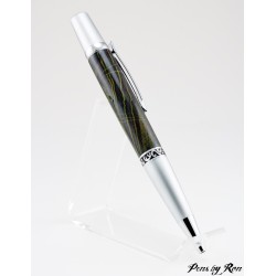 Beautiful handmade ballpoint pen with satin accents