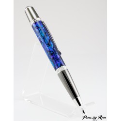 Paua abalone ballpoint pen handcrafted with satin accents